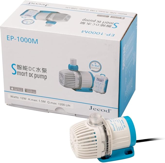 Jecod EP Smart DC Pump with LCD Display Controller for Saltwater Tank (EP-1000M, 317GPH)