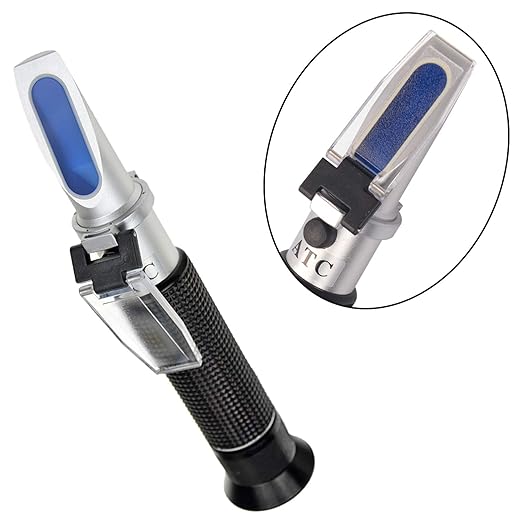 Premium Salinity Refractometer with Automatic Temperature Compensation for Saltwater, Aquarium, Marine Reef Tank Testing - Dual Scale (0-100ppt & 1.000 to 1.070 S.G.)
