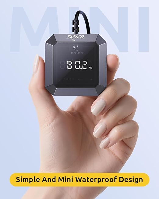 Aquarium Thermometer Submersible, Digital Fish Tank Thermometers with USB for GlassTank, Aquariums Temperature Gauge ±1℉ Accurate, Suitable for Fish, Turtle, Saltwater or Freshwater, 6.56ft Power Cord