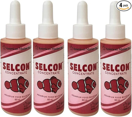 Selcon American marine Aquarium Fish Food (4 Small Bottles = 240mL Total)