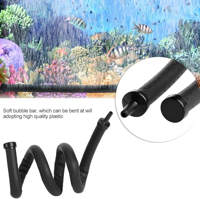 Aquarium Air Bubble Bar Plastic Bendable Wall Air Diffuser Fish Air Stone Bubble Release Oxygen Diffuser Bar for Making Fantasy Bubble Walls (45cm)