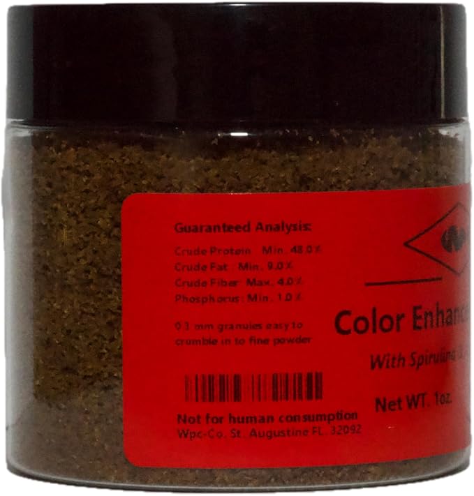 Color Enhancer Fish Fry Food With Spirulina and Aztec Marigold - Powdered Feed For Live Baby Tropical Fish Aquarium Snails and Live Shrimp Formulated For Optimal Nutrition and Brilliant Coloration
