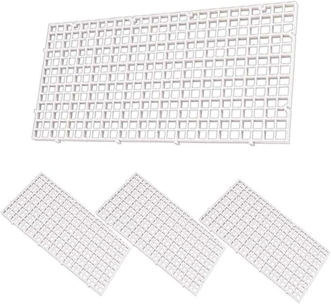 8 Pcs Aquarium Divider Grid Tray Egg Crate Fish Tank Filter Bottom Isolation Board Aquarium D¨¦cor Tank Dividers Partition Net Pane&10 Pcs Sucker Clips Suction Cups for Mixed Breeding,White