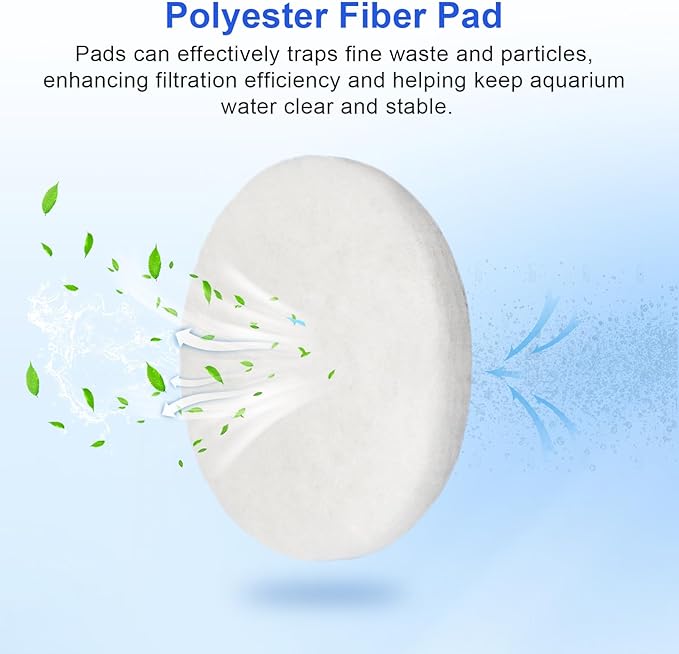 Polishing Filter Pads for Aquarium, Water Polishing Pad Compatible with Fluval Fx4 Fx5 Fx6 Filter Media, Aquarium Maintenance Reliable Effective Quick Clear Pads, Polishing Pad for Aquarium 20 Pack