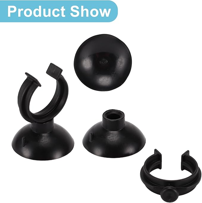 Aquarium Suction Cup, Aquarium Sucker Clip, Suction Cups Airline Tubing Holder, Fish Tank Accessories for Aquarium Fish Tank, Black, 0.79" 20 Pcs 20 Pcs
