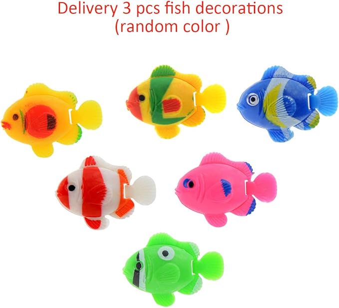 Siam Ceramic Shrimp Shelter & Axolotl Hide Cave Fish Tank Decorations with 3 Plastic Fish Ornaments – Breeding Cave & Hiding Shelter for Shrimp, Pleco, Betta, Cichlid – Aquarium Decor Set (Small)