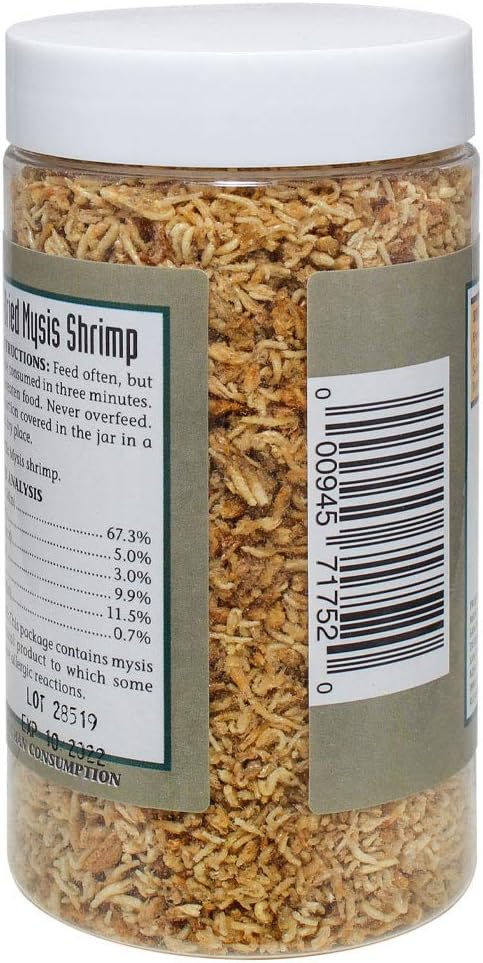 San Francisco Bay Brand Freeze-Dried Mysis Shrimp - Premium Fish Food, Tropical Fish Food, Shrimp Food - Ideal for Freshwater and Saltwater Fish, Cichlids, Angels, Seahorses - 0.88 oz (25g)