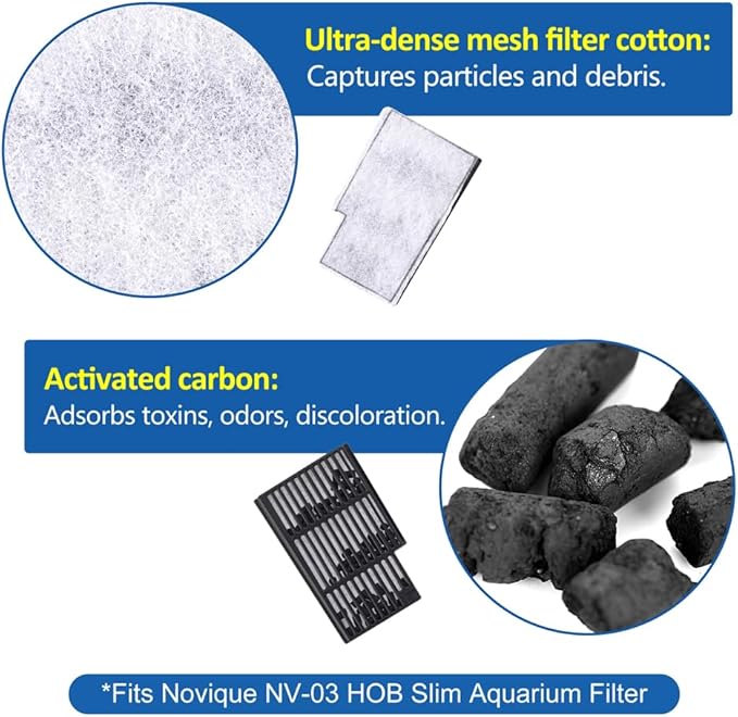 NV-03 HOB Slim Aquarium Filter Cartridges (3 pcs)
