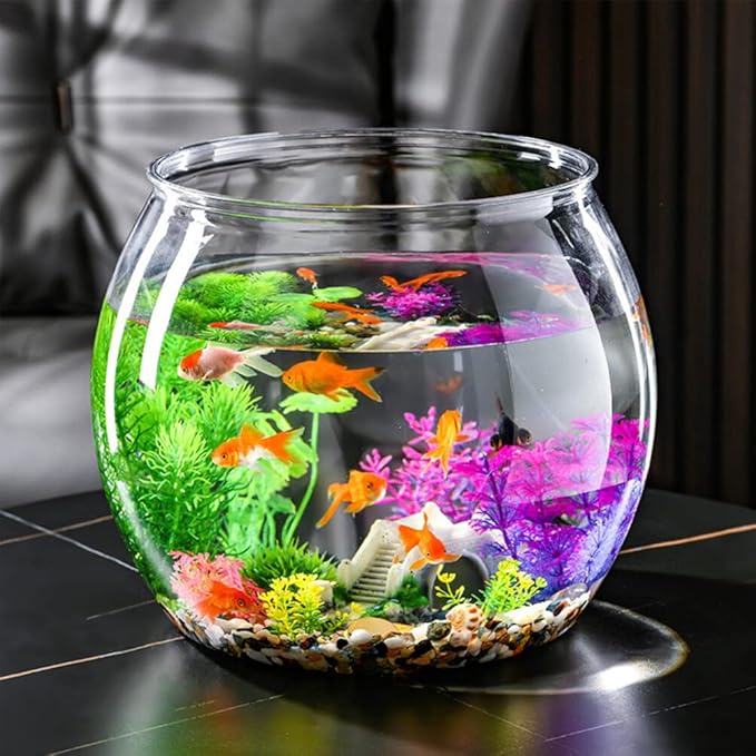 Beaupretty Shatterproof Fish Bowl 3pcs Plastic Fish Bowls Round Clear Aquarium Fish Keeper Vase Pot Goldfish Bowl Hydroponic Plant Container for Wedding Christmas Holiday