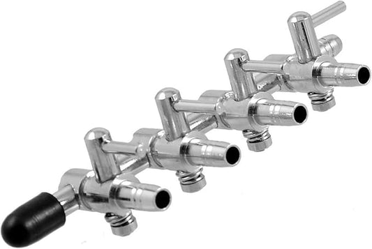 4-Way Air Flow Control Lever Valve with Airline Tubing Connector for Aquarium Fish Tank