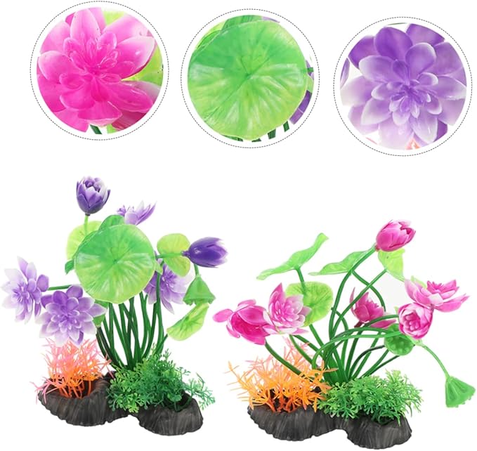 Ipetboom 2pcs Artificial Aquarium Plant Decoration Simulation Water Grass for Fish Tank Lightweight Fish Decor Realistic Aquarium Accessory for Office