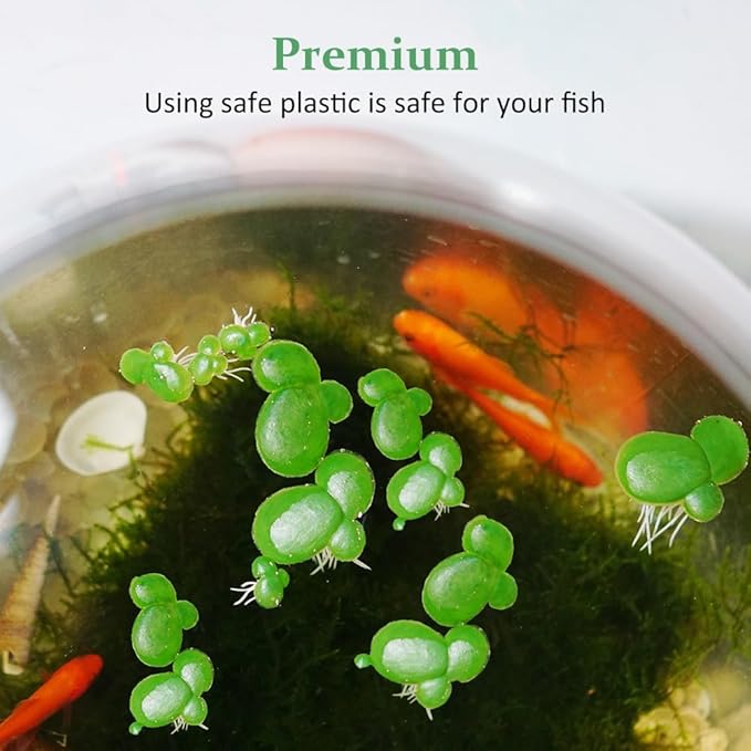 SUPERFINDINGS 90PCS 3 Sizes Artificial Floating Duckweed Plastic Aquarium Floating Plant Artificial Floatings Plants Fish Tank Plant Simulation Floatings Plants for Fish Tank Aquariums
