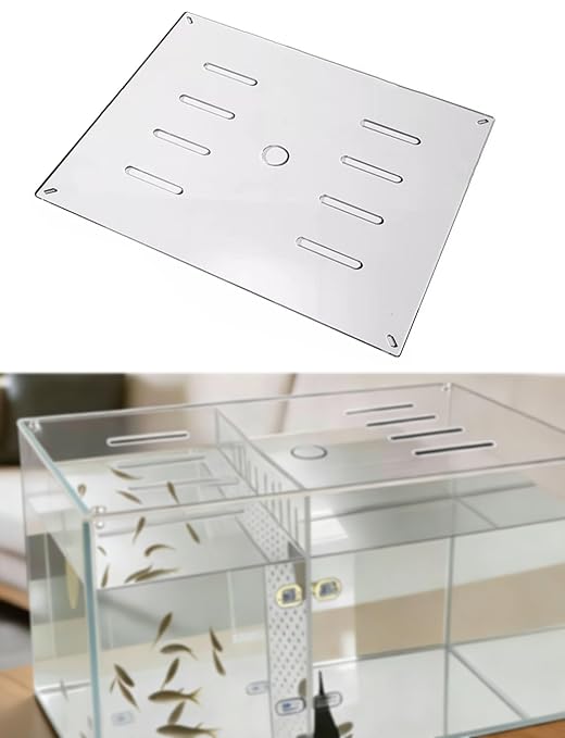 Acrylic Aquarium Lid - Prevent Jump Lid with Opening for Reptiles, Turtles, Aquarium, Habitat, Prevent Escape, Easy Feeding(60x35CM/23.6x13.8in)