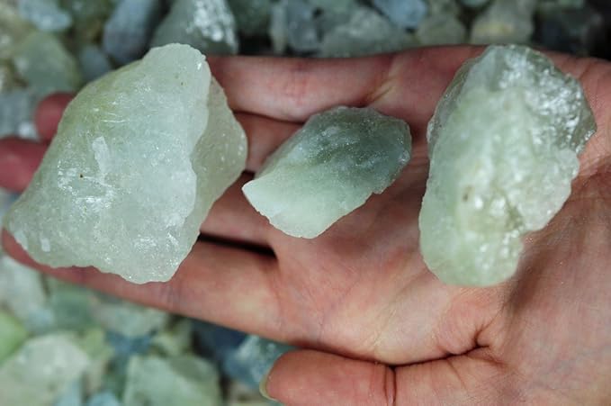 Fantasia Materials: 1 lb Aquamarine Rough Stones from Brazil