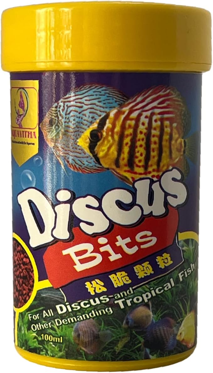 Discus Fish Bits Food (1.5 Oz), Balanced Diet, Support Health, Floating Fish Food, Discus Fish Food, Bits for Discus, Discus & Tropical Fish