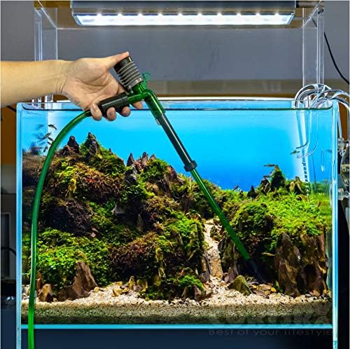 Corisrx Fish Tank Gravel Cleaner Vacuum - Labor-Saving 4 in 1 Compacted Aquarium Water Changer Filter Kit, No Spill 5 ft Water Hose Sand Vacuum, Aquarium Drain Pump Siphon - Gravel Vacuum (18"-23")