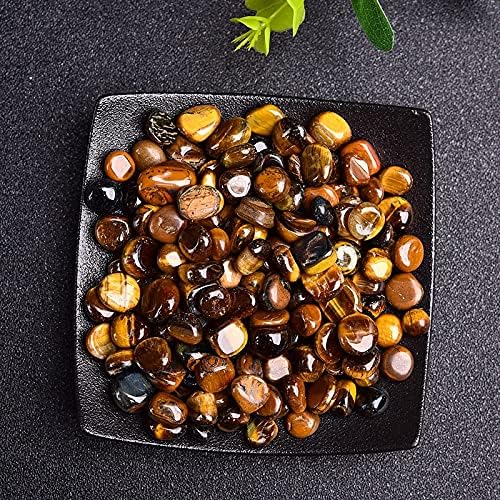 50/100g Natural Stones Gravel Crystals Chip Quartz Minerals Reiki Healing Tumbled Agates Specimen Gemstones Home Aquarium Decor (Color : Tiger Eye, Size : 100g)