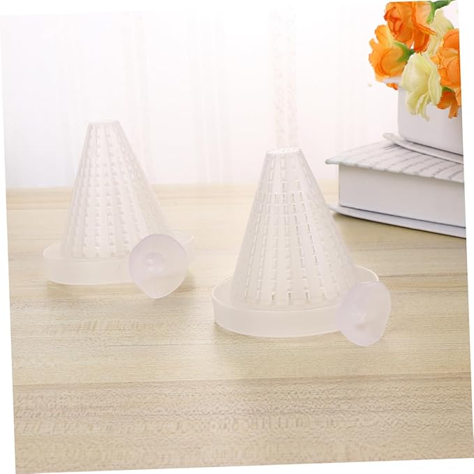 BESPORTBLE 3pcs Automatic Aquarium Fish Feeder Cone Worm Feeder Cups with Suction for Red Worm Feeding in Fish Tank Small Size for Shrimp and Aquatic Pets