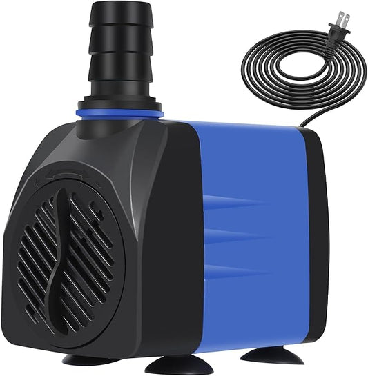 AQUANEAT Small Fountain Pump, 480 GPH Submersible Water Pump for Aquarium Fish Tank, Outdoor Water Fountain, Hydroponics, Pond Filter Pump