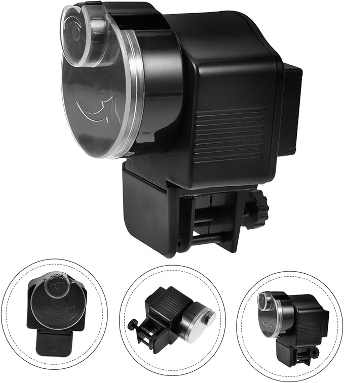 Automatic Aquarium Fish Feeder with Timer for Fish Tank and Turtle Feeding, Food Dispenser Compatible with Pellets and Flakes, Suitable for Vacation and Daily Feeding