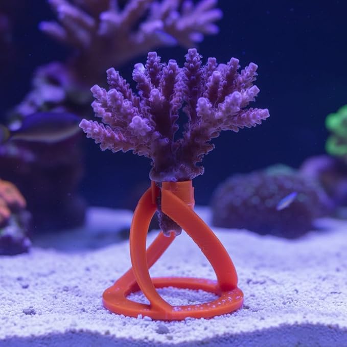 5 Pack Coral Frag Plug Sand Stands, Aquarium Sandbed Frag Rack Holder Mounts, Reef Tank Accessories for SPS LPS Zoanthid Corals, Secure Base Adapters (Orange)