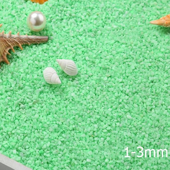 30g Crushed Stone Mini Crystal Chips Decorative Pebbles Gravel Irregular Gemstones Filling Gravel for Water Fountain Sand Landscape Fish Tank Garden (Light Green(1-2mm))