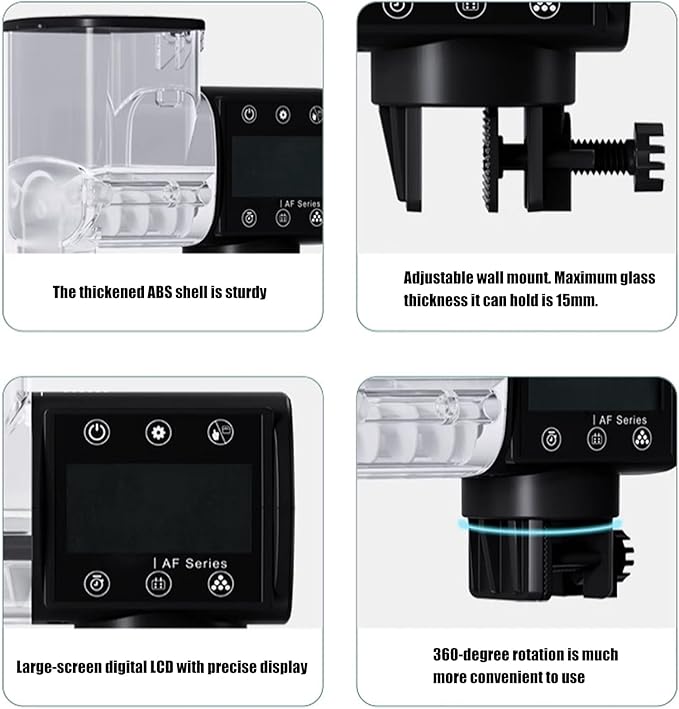 Automatic Fishtank Feeder Digital Timer Control Quiet Feeding Device for Feeding Easy Maintenances Feeder Automatic Food Dispenser