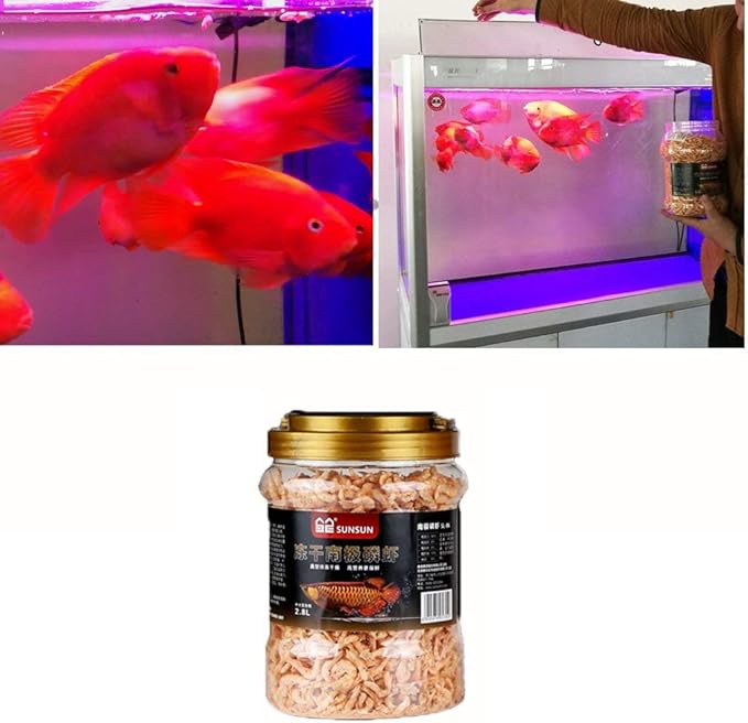 2000ml Fish Food Aquarium Pond Fish Food Arowana Food Floating Shrimp Freeze Dried Krill Carnivore Koi Tropical Cichlid Turtle (2000ml)