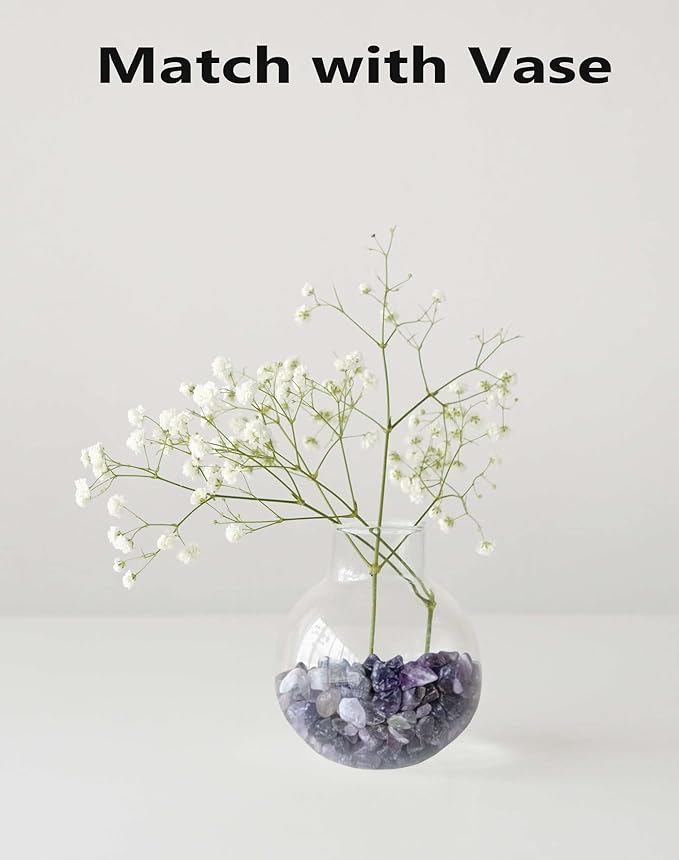 LAIDANLA Amethyst Crushed Stone Crystal Chips Bulk Natural Gemstones Healing Reiki Crystals Mini Quartz Vase Filler Aquarium Gravel 0.55lb