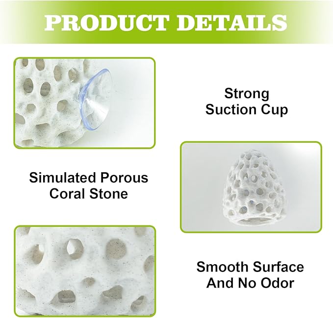 Shrimp Dome Hide, Shrimp Hides for Aquarium, Betta Fish Hideout with Suction Cup, Betta Habitat Tank Ornament Accessories, Aquarium Decor for Small Fish Guppy Hiding Resting (White)
