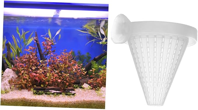 FOMIYES 3pcs Automatic Fish Feeder Red Worm Cup Cone Feeder Suction Aquarium Tank Feeding Cup for Small Fish Aquatic Pets