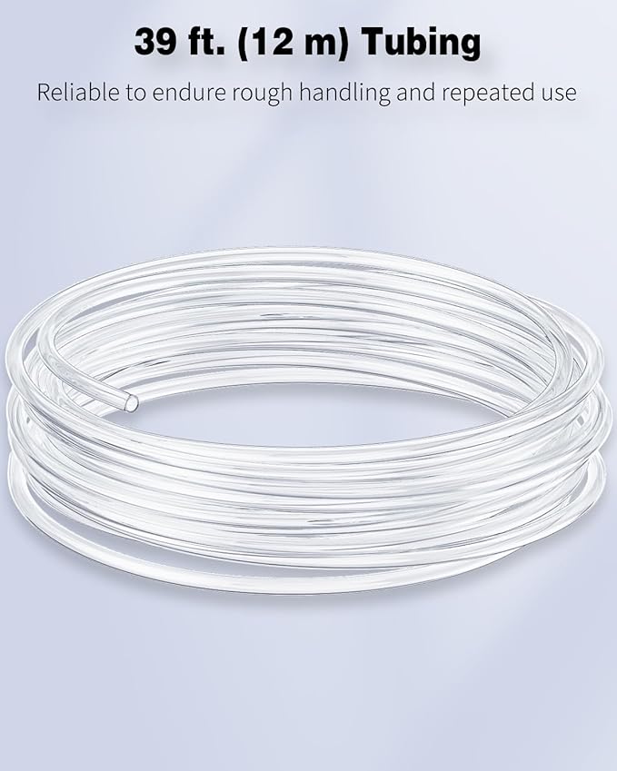 Pawfly Aquarium Airline Tubing 39 Feet Standard 3/16" Tubing for Fish Tank Air Pump Flexible Kink-Resistant Pure PVC Hose for Aquarium Garden Terrarium Pond