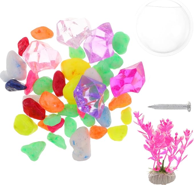 SEWACC Wall Mounted Acrylic Fish Tank 17cm Hanging Aquarium Bowl for Home Decor with Nail Installation, Suitable for Betta and Small Aquatic Pets Random Color