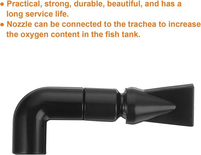 uxcell 4Pcs Aquarium Nozzle, 360°Free Rotate Plastic Aquarium Pump Nozzle, 15mm/0.59" OD Flat Water Outlet Return Pipe Fitting for Aquariums Fish Tanks(Black)
