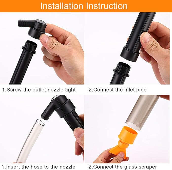 Manual Operated Aquarium Siphon with Red Air Bag, Gravel Vacuum for Aquarium Labor Saving Water Changer Portable Sand Cleaner for Daily Tank Maintenance