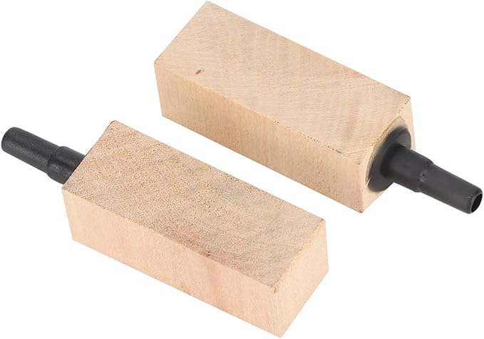 Yctze 2-Piece Set Wooden Air Bubble Stone Diffuser for Aquarium Fish, Fine Mist Lime Wood Airstone for Skimmer, and Small Block Accessories (S)