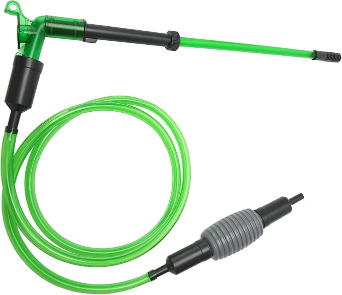Aquarium Water Changer, Strong Suction Siphon Fish Tank Vacuum Cleaner for Gravel Sand Cleaning E - 300 - Comfortable Handle, Protective Mesh, Safe and Durable Design (E-300)