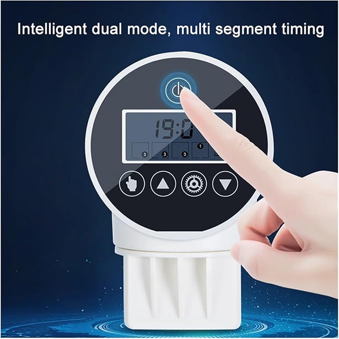 Automatic Aquarium Feeder Intellint Timing Feeder Fish Tank Gold Fish Feeder Lar Capacity Smart LCD Display Dispenser(750i)
