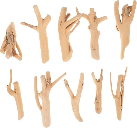 Abaodam 10Pcs Assorted Driftwood Branches for Aquarium Decor Natural Decoration for Fish Tank for Betta Fish Tanks and Reptile Habitats