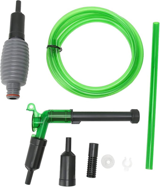 Aquarium Water Changer, Strong Suction Siphon Fish Tank Vacuum Cleaner for Gravel Sand Cleaning E - 300 - Comfortable Handle, Protective Mesh, Safe and Durable Design (E-300)