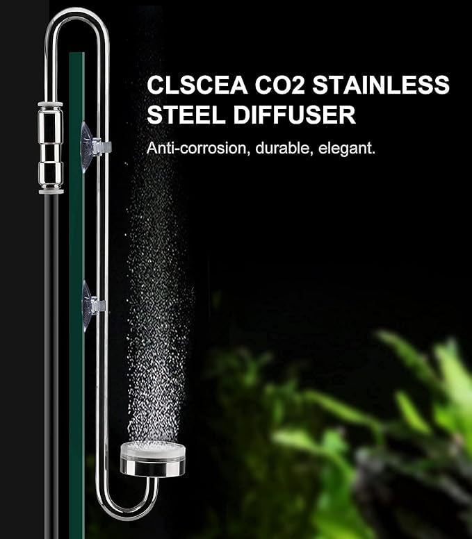 CO2 Diffuser Stainless Steel 40cm for Planted Aquarium & Replacement Ceramic Plate