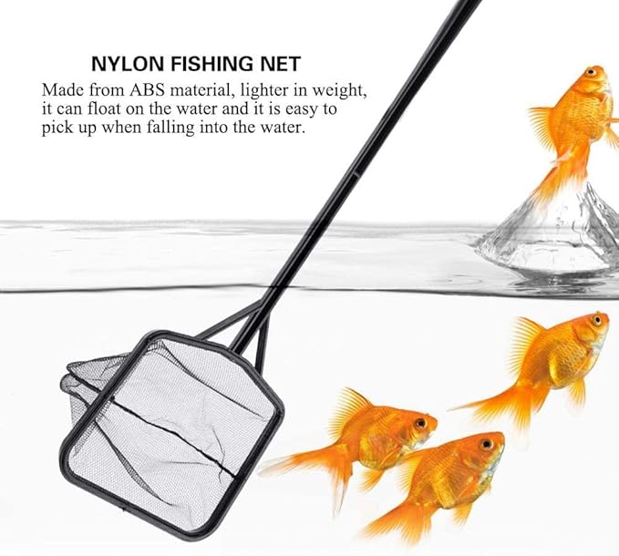 Aquarium Fish Net, Lightweight Nylon Aquarium Shrimp Net Fish Fishing Net Fish Net Mesh Fish Catching Mesh Tool with Plastic Handle