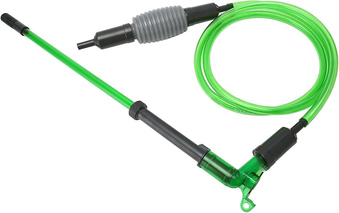 Aquarium Water Changer, Strong Suction Siphon Fish Tank Vacuum Cleaner for Gravel Sand Cleaning E - 300 - Comfortable Handle, Protective Mesh, Safe and Durable Design (E-300)