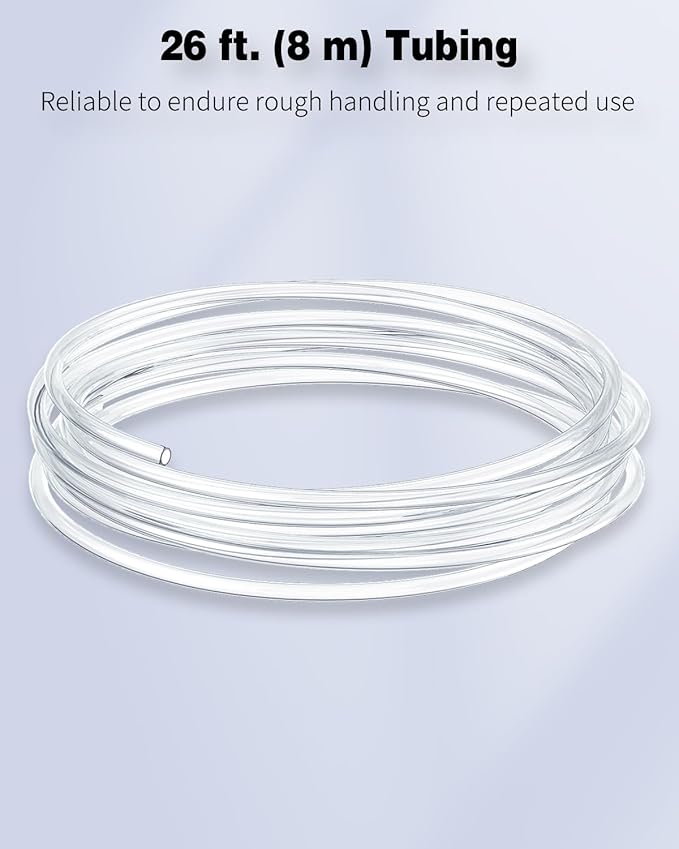 Pawfly Aquarium Airline Tubing 26 Feet Standard 3/16" Tubing for Fish Tank Air Pump Flexible Kink-Resistant Pure PVC Hose for Aquarium Garden Terrarium Pond