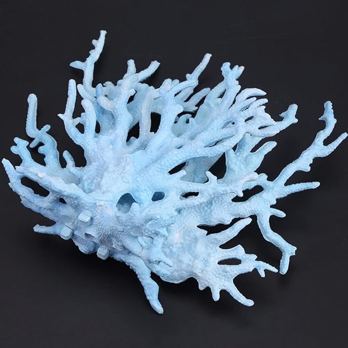 Besimple Artificial Aquarium Coral Ornament Plastic Fish Tank Plants Decoration for Aquarium Landscape (6.7”x5.5”x1.6”)