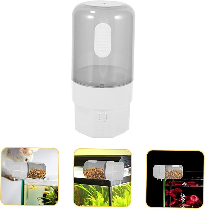 Toyvian Automatic Feeder Timing Fish Tank Feeder for Turtles Transparent Design for Easy Monitoring Battery Operated for Vacation Daily Feeding