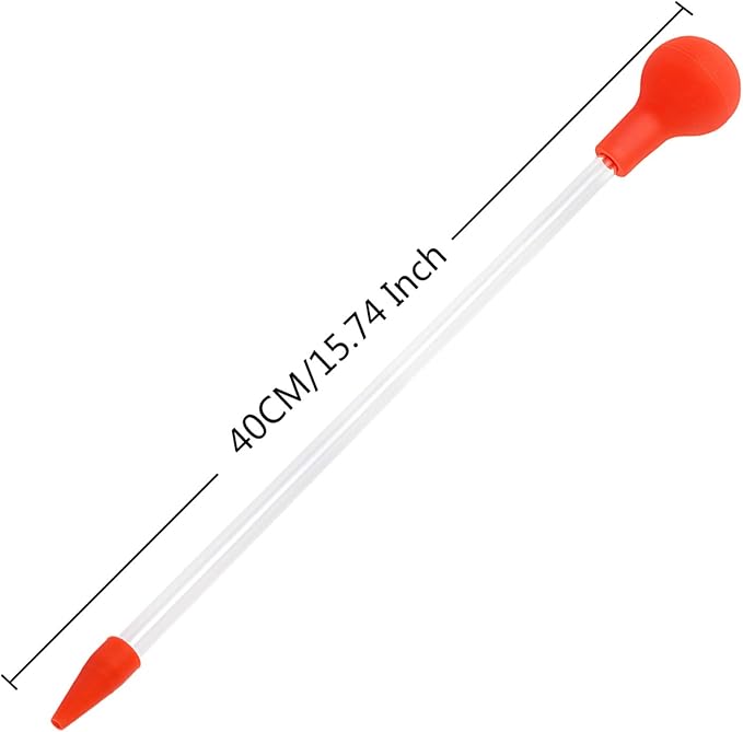 Aquarium Choice Coral Feeder Long Syringe Tube Liquid Fertilizer Feeder SPS HPS Marine Reef Coral Feeder Tool Fish Excreta Cleaner (1 Units 40CM/15.74 Inch)