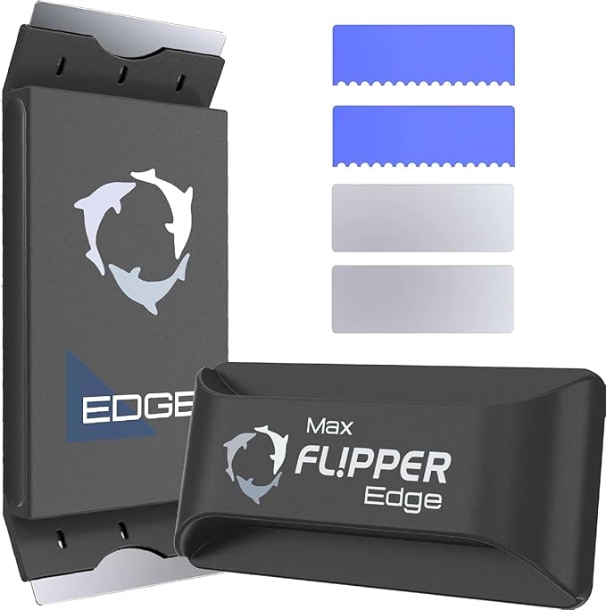 Flipper Edge 2-in-1 Scrubber Scraper Floating Magnetic Fish Tank Aquarium Cleaner with Dual Blades - Efficient Glass & Acrylic Aquarium Cleaning Tools (MAX)