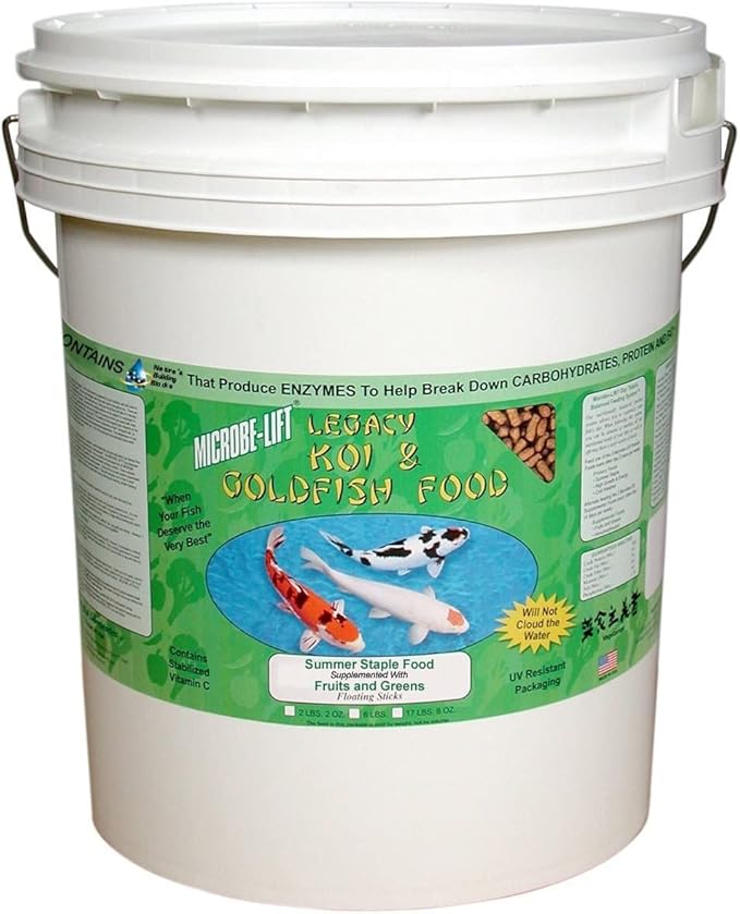 MICROBE-LIFT MLLFGXL Fruits and Greens Floating Fish Food Sticks for Ponds, Water Gardens, and Fountains, Safe for Live Goldfish and Koi, 13.25 Pounds