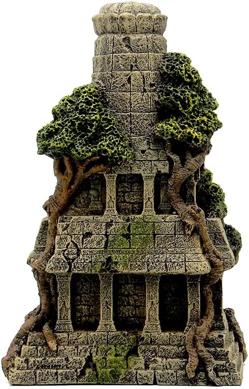 Blue Ribbon EE-5657 Cambodian Temple Ruins Exotic Environments Aquarium Ornament, Brown
